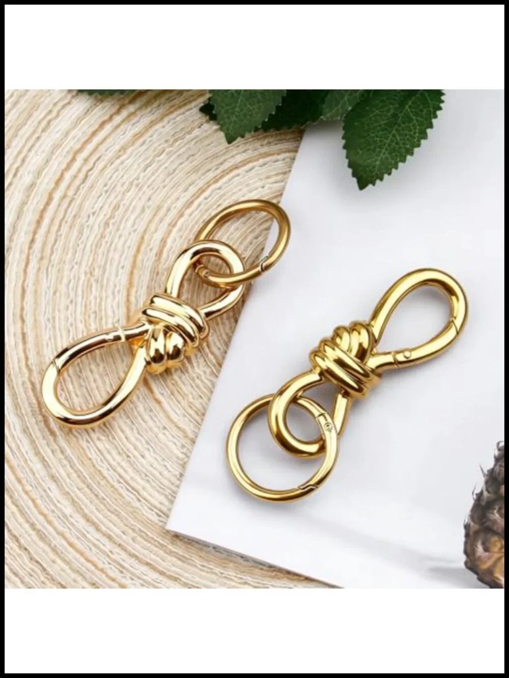 Vintage 8-Shaped Alloy Bag Charm Keychain D-Ring Spring Snap Hook for Purse